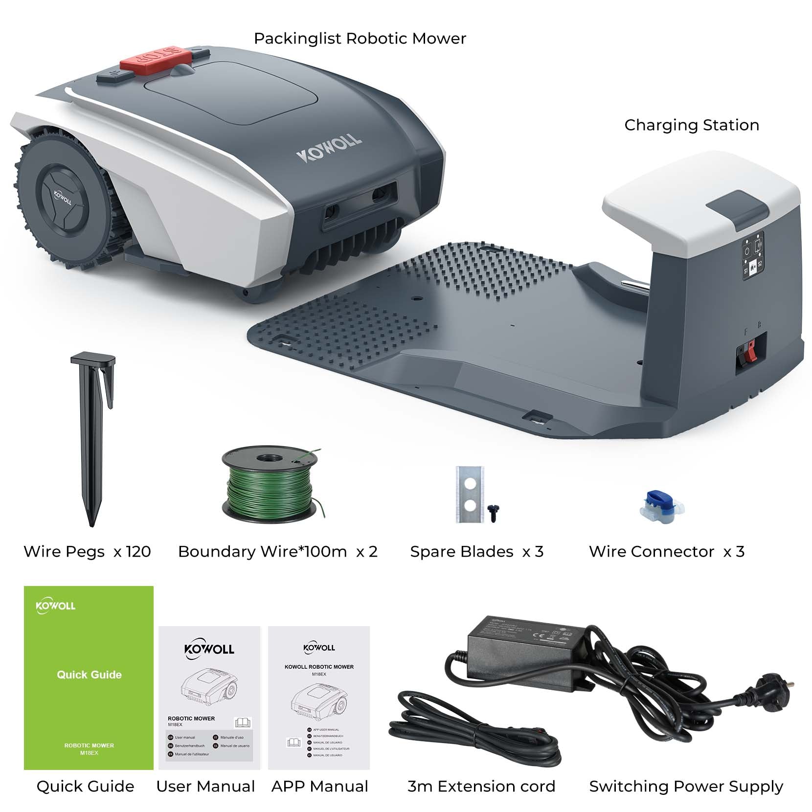 Kowoll Mowerbot Model M18EX Robot Lawn Mower